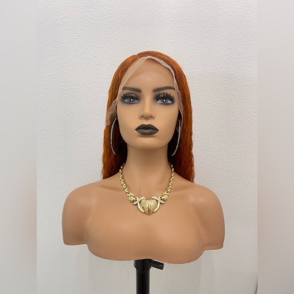 New! 22”  Full 13x4 Transparent Lace Frontal , Deep Wave, Ginger Orange Wig - Picture 11 of 11